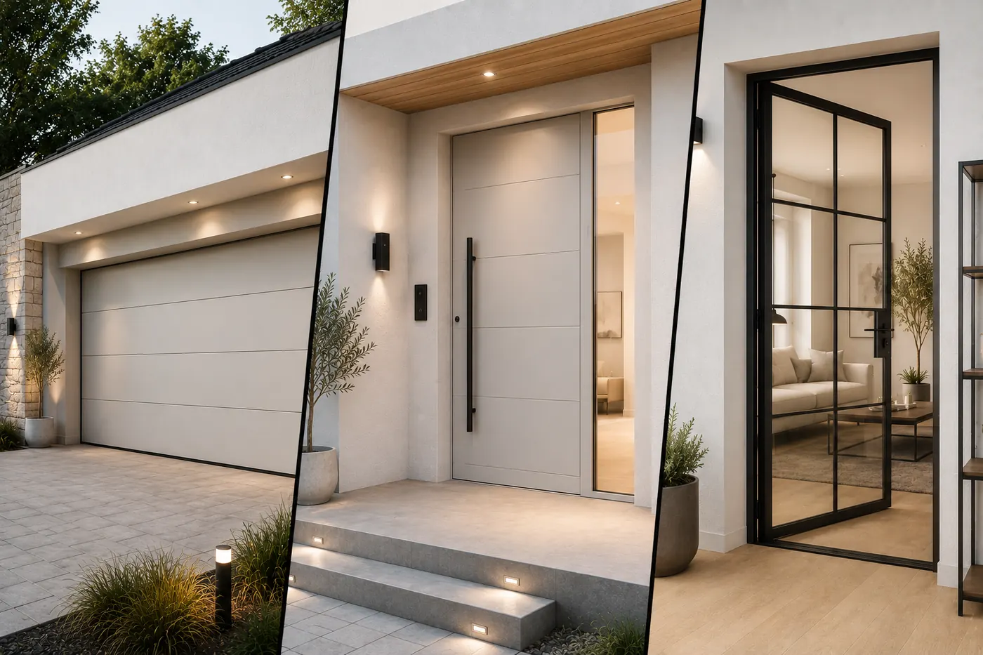 Modernes Einfamilienhaus in Marbach am Neckar mit Aluminium-Haustür, Sektionaltor und Lofttür von Alu-Door