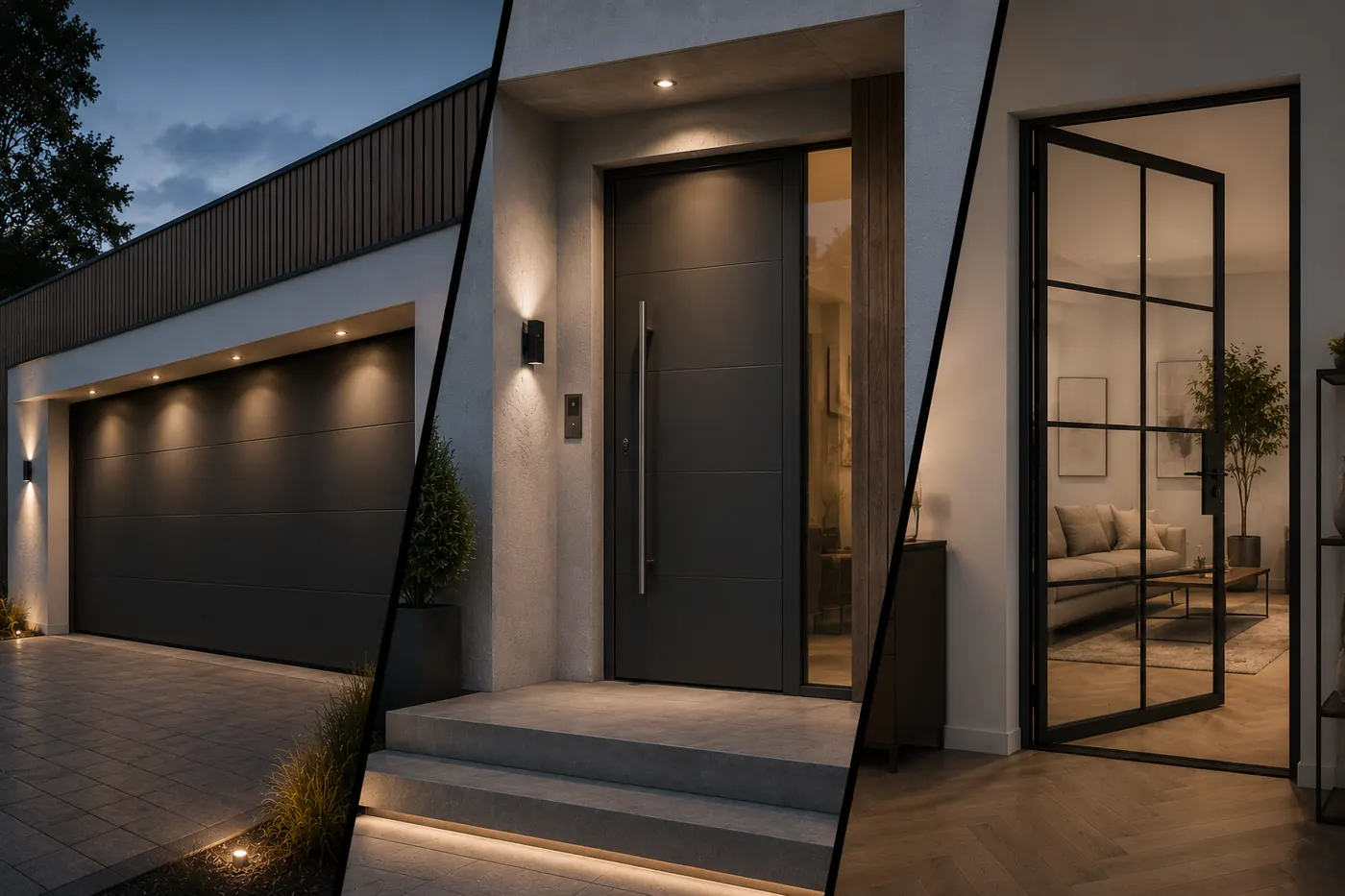 Modernes Einfamilienhaus in Vaihingen an der Enz mit Aluminium-Haustür, Sektionaltor und Lofttür von Alu-Door